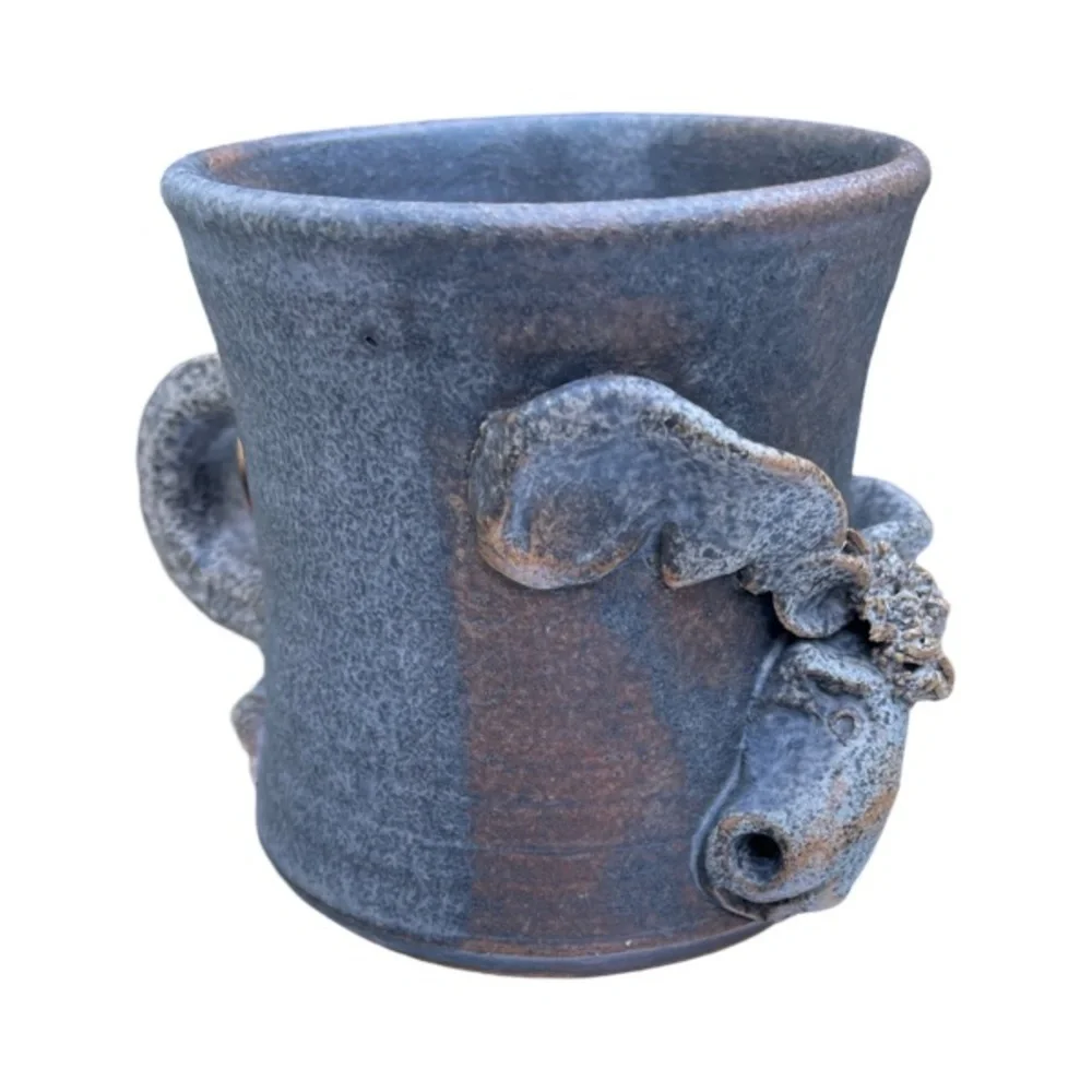 Sunbower Signed Moose Pottery Mug